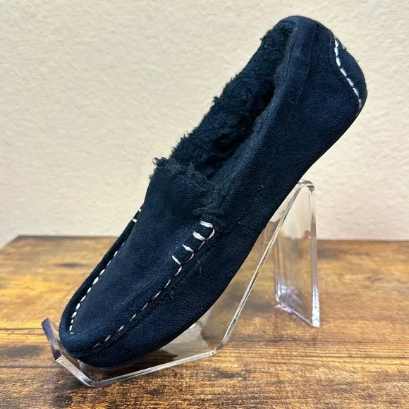Koolaburra by Ugg Kids Riley Shimmer Slipper Size 2 Black Cozy Fuzzy Warm