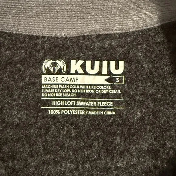 KUIU Base Camp High Loft Sweater Mens Small Dark Gray Heather Hunting Fleece