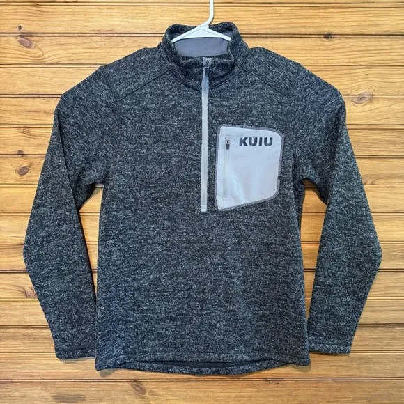 KUIU Base Camp High Loft Sweater Mens Small Dark Gray Heather Hunting Fleece