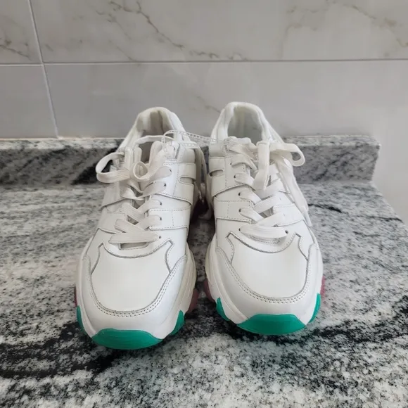 Kurt Geiger London Men's Lettie Lace-Up Rainbow Sole Sneakers