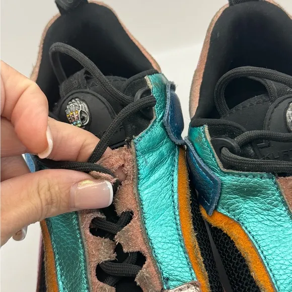 Kurt Geiger Women’s 37 US 7 Kensington Sneaker Metal Multi Color