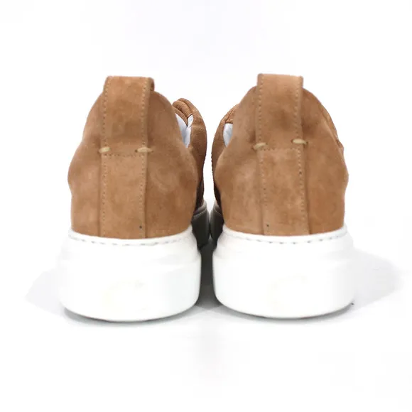 La Canadienne Brera Suede Sneakers NEW Slip On Camel Tan Leather Shoes Size 37
