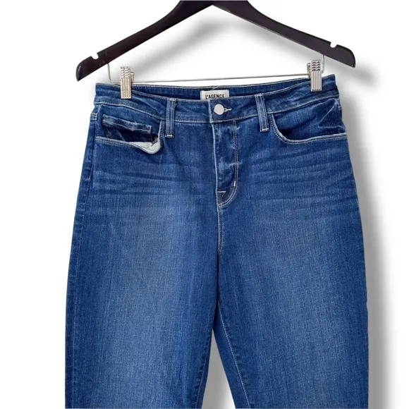 L’Agence Kendra cropped Flare Jeans Laredo Wash Subtle Stretch Denim Size 30