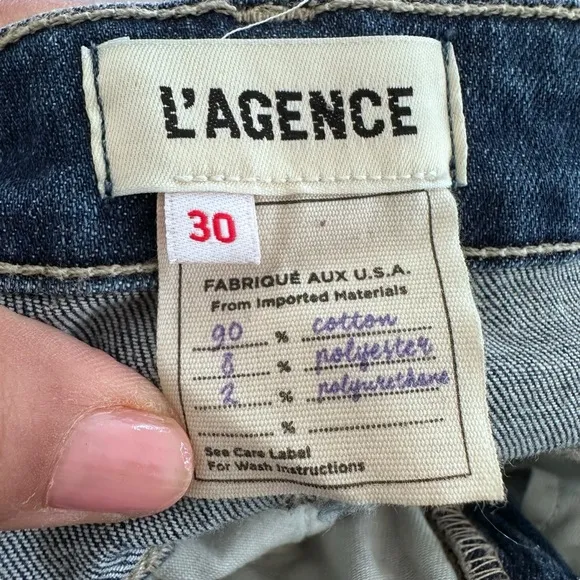 L’Agence Kendra cropped Flare Jeans Laredo Wash Subtle Stretch Denim Size 30