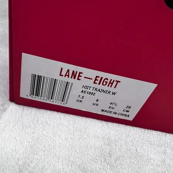 Lane Eight Sneakers Hiit Trainer AE1002 size 9 Women Jet Black Fitness NIB