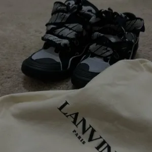 Lanvin Black and Gray Chunky Sneakers
