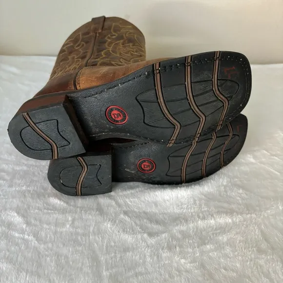 Laredo Embroidered Square Toe Boots, Brown size 7.5 M
