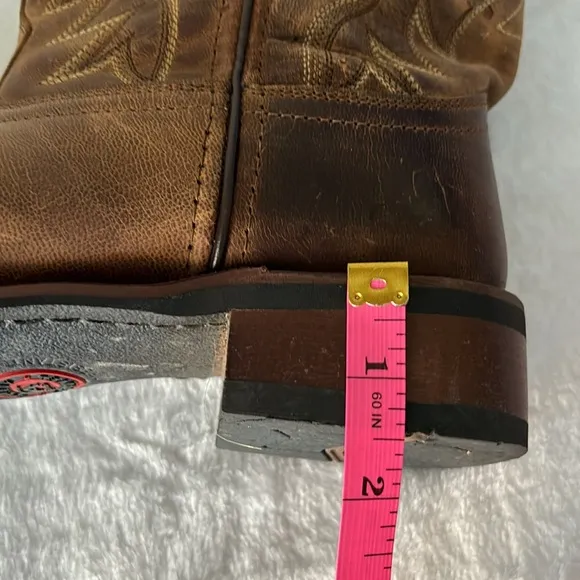 Laredo Embroidered Square Toe Boots, Brown size 7.5 M
