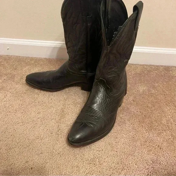 Laredo Western Boots Mens Hawk Stitched Snip Toe 11 1/2 D Black 7020