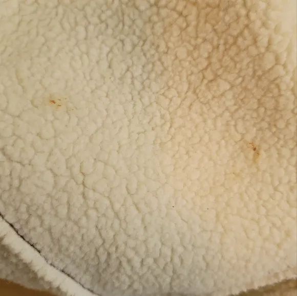Lauren Ralph Lauren Dry Goods Brown Cream Off White Fleece Hooded Jacket Coat