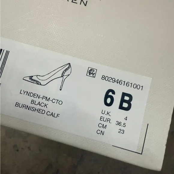 LAUREN RALPH LAUREN LYNDEN-PM-CTO BLACKBURNISHED CALF Size 6