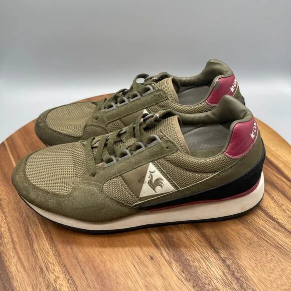 Le Coq Sportif Eclat Shoes Mens 9 Green Suede Lifestyle Comfort Trainers Walking