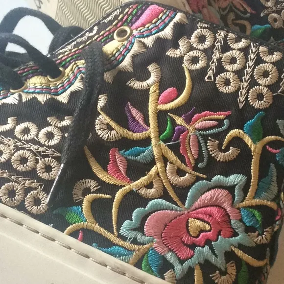 Le Mondeur Sneakers embroidered unique Style Sz 38