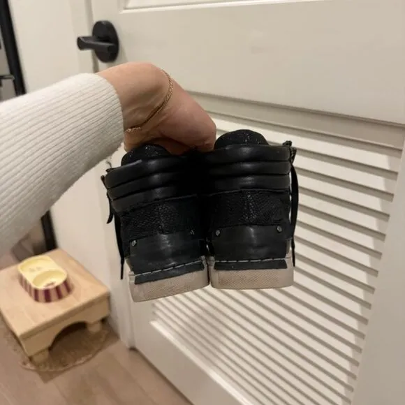 Leather high top sneakers