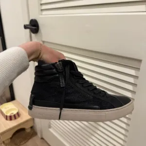 Leather high top sneakers