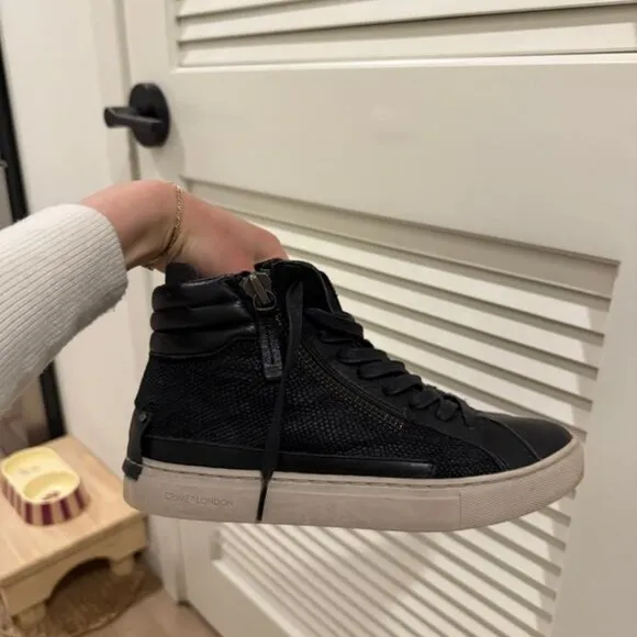 Leather high top sneakers