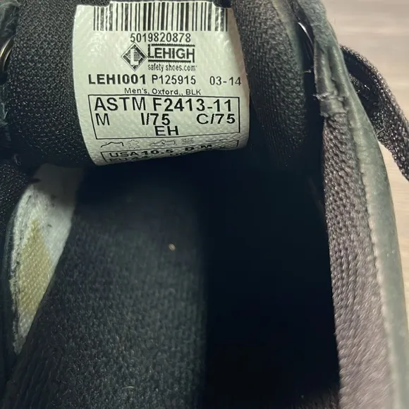 Lehigh mens safety work leather shoes  size 10.5