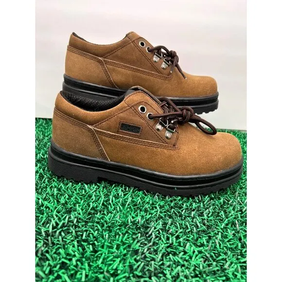 Lehigh women's Heavy Duty Working Shoes Size 8W Brown Suede Rubber Sole Hard Toe