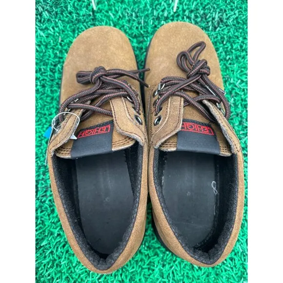 Lehigh women's Heavy Duty Working Shoes Size 8W Brown Suede Rubber Sole Hard Toe