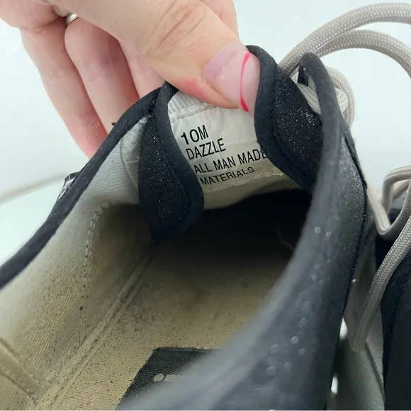 L.E.I. Vintage Y2K Black White Shimmer Glitter Low Top Chunky Platform Sneakers