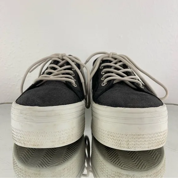 L.E.I. Vintage Y2K Black White Shimmer Glitter Low Top Chunky Platform Sneakers