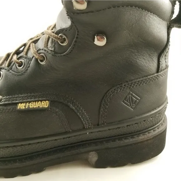 Leigh Steel Toe Boots Size 8.5 Work Boot Lace Up