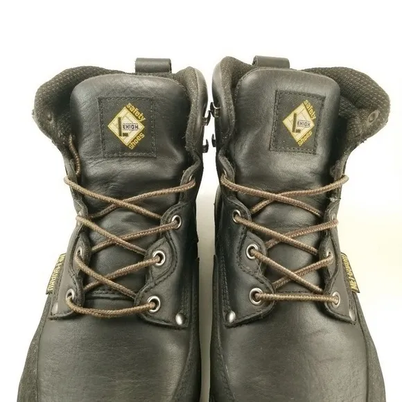 Leigh Steel Toe Boots Size 8.5 Work Boot Lace Up