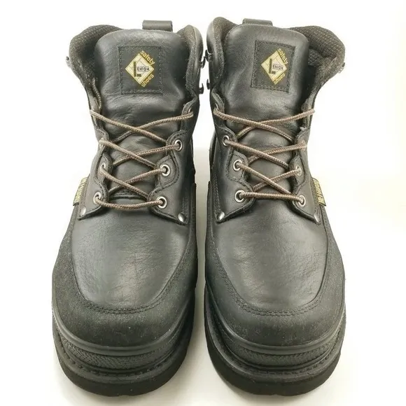 Leigh Steel Toe Boots Size 8.5 Work Boot Lace Up