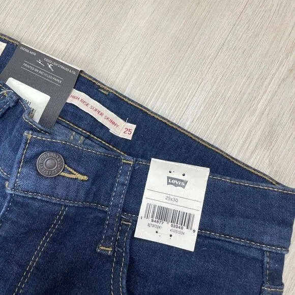 Levis 720 High Rise Super Skinny Womens 25x30 Dark Wash 527970241