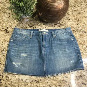 Levi’s Medium Denim Distressed Mini Skirt 26