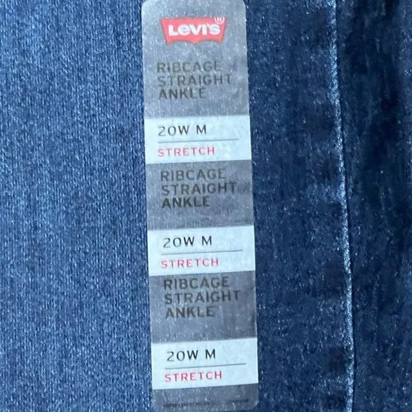 Levi's Women's Ribcage Straight Ankle Super High Rise Stretch Jeans Size: 20W M