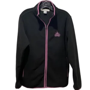 Lightweight All Season Zip Up Fleece Jacket Black Pink Cruisewear Size Medium