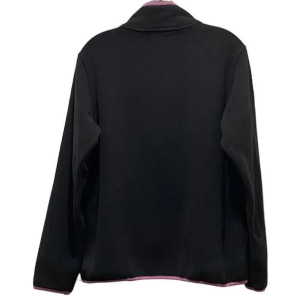 Lightweight All Season Zip Up Fleece Jacket Black Pink Cruisewear Size Medium