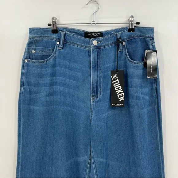 Liverpool Tucker High Waist Straight Wide Leg Jeans in Landsend Size 12/31