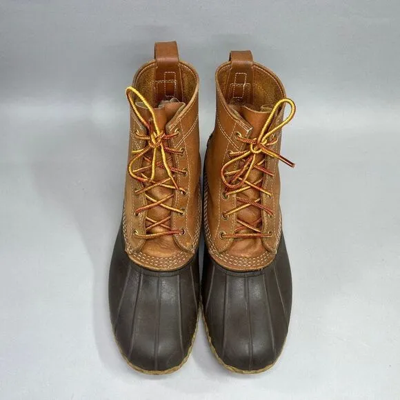 L.L. Bean Bean Boots Men's Size 10 Brown Leather Waterproof Rubber Duck Boots