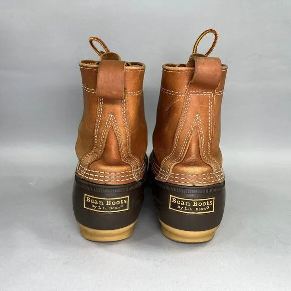 L.L. Bean Bean Boots Men's Size 10 Brown Leather Waterproof Rubber Duck Boots