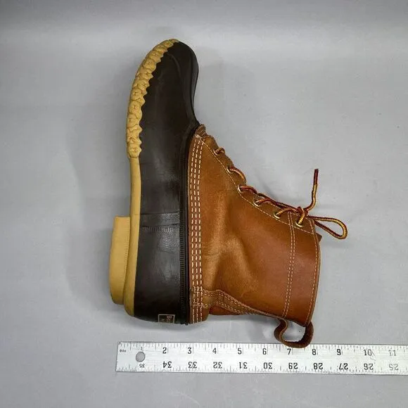 L.L. Bean Bean Boots Men's Size 10 Brown Leather Waterproof Rubber Duck Boots