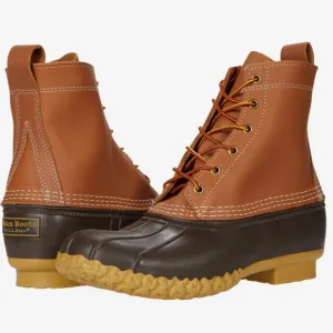 LL BEAN Bean Boots Women's Waterproof Duck 175064 USA Brown 8&quot; Leather Size 9