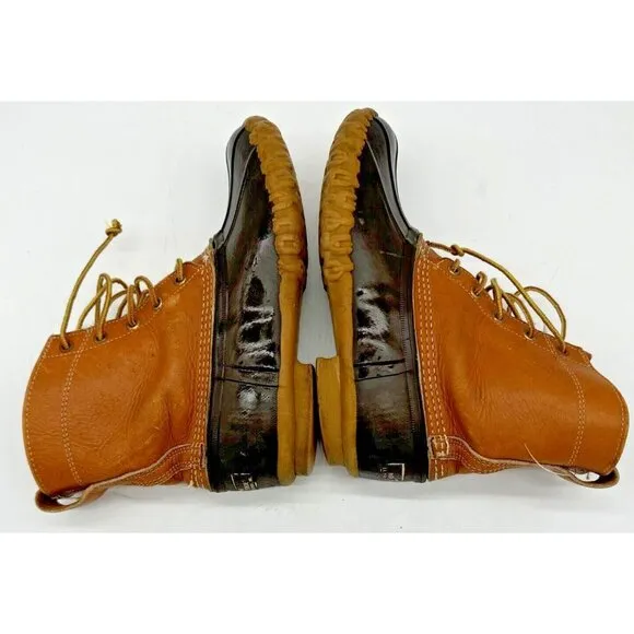 LL BEAN Boot Women's Waterproof Duck Size: 7LM, 175064 USA Brown 8&quot; Leather USA