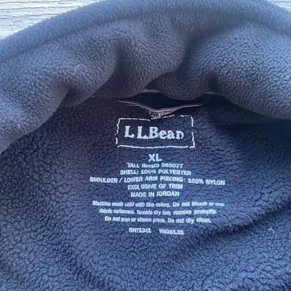 LL Bean Mens XL Polartec Fleece Full Zip Jacket