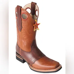 LOS ALTOS 🍯HONEY🍯 SQUARE TOE 💯%GENUINE LEATHER  COWBOY BOOTS SIZE 11🌟EUC🌟