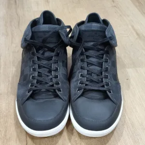 LOUIS VUITTON MEN'S HIGH TOP CHECKERBOARD GRAPHITE SNEAKERS