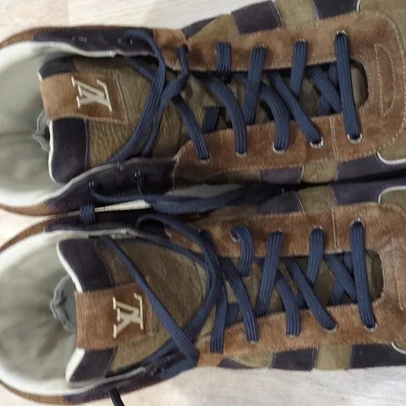 Louis Vuitton Tribe Brown Suede High Top Sneakers