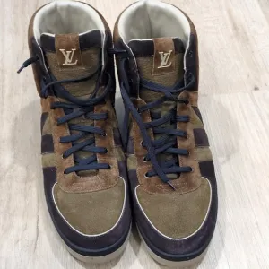 Louis Vuitton Tribe Brown Suede High Top Sneakers