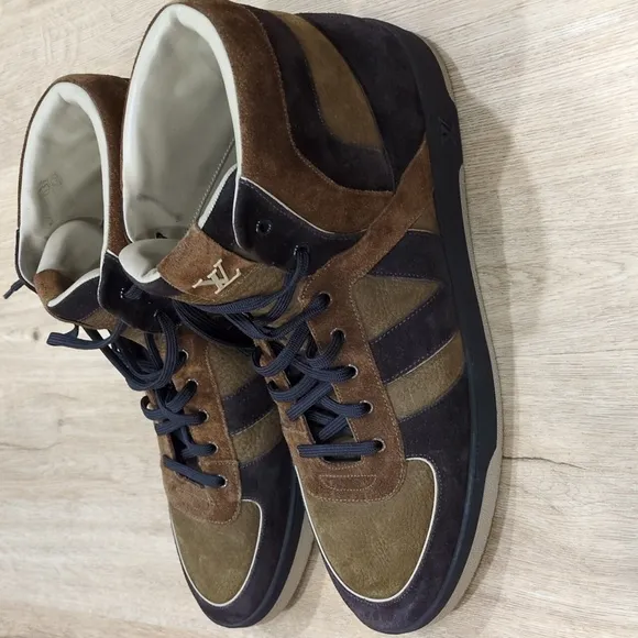 Louis Vuitton Tribe Brown Suede High Top Sneakers