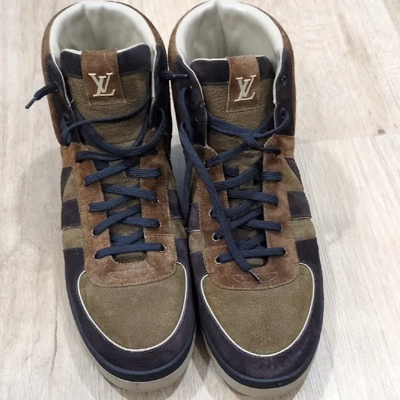 Louis Vuitton Tribe Brown Suede High Top Sneakers