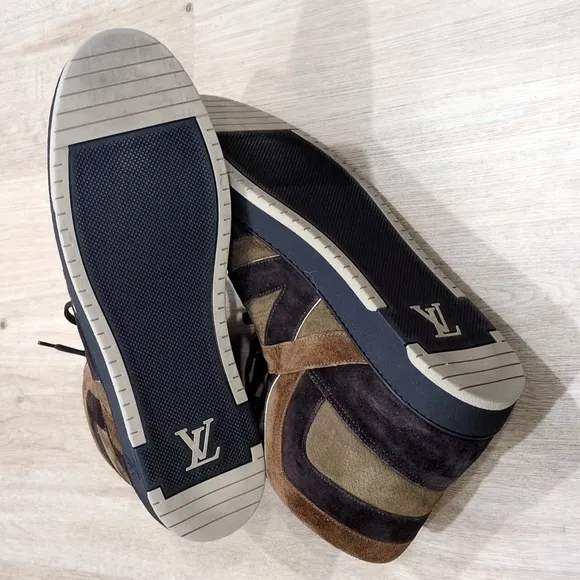 Louis Vuitton Tribe Brown Suede High Top Sneakers