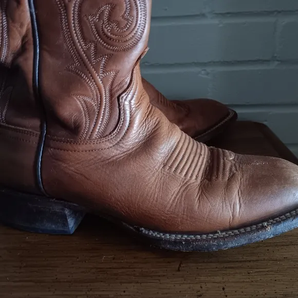 Lucchese Brown Cowboy Western Boots Square Toe 8D