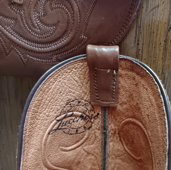 Lucchese Brown Cowboy Western Boots Square Toe 8D