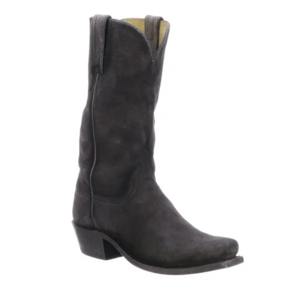 Lucchese Steel Grey N1699 Livingston Suede Cowboy Boots